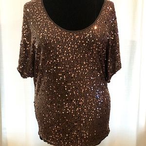 Remain sequin t-shirt - rose gold and grey